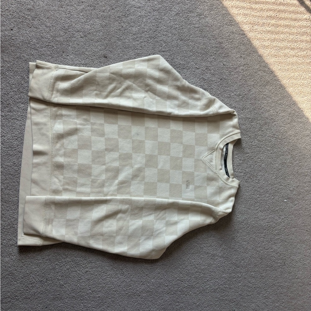Cream Checkered Sweatshirt